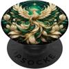Eternal Phoenix Majestic Phoenix White Bird Celestial Mitico Ali Floreali PopSockets PopGrip Adesivo