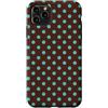 Classic Polka Dot Pattern Vintage Design Custodia per iPhone 11 Pro Max Estetica carina vintage a pois marrone e verde acqua chiaro