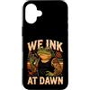 Frog Tattoo Punk Culture Custodia per iPhone 16 Plus Tatuaggio Wenk At Dawn Vintage Frog Punk