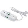 FANTON 474124 Multipresa TRIAX 2 prese USB A e C, 1 presa bipasso-shuko, 2 prese bipasso, cavo 1,5m, spina a squadra 10A + interruttore di sicurezza, colore bianco