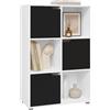 WOLTU Libreria Armadio a 6 Cubi con Ante Mensola di Legno