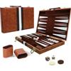 KBIBCK Set backgammon, valigia backgammon, giochi da tavolo classici per 2 giocatori, set di giochi di strategia da viaggio portatile con custodia in pelle PU, scacchi e dadi per adulti, bambini