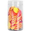 JWQFBC 100 Pezzi di Gettoni Matematici per Bambini, Gettoni Bicolore con Secchiello Portaoggetti, Gettoni per L'apprendimento delle Fiches del Bingo per, Rosso Giallo