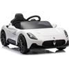 sun baby Auto elettrica per bambini a partire dai 3 anni Maserati GT Cabrio, funzioni luminose, telecomando, lettore MP3, USB, Bluetooth (Bianco)