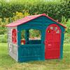 Palmitessa Casetta per Bambini Casa Gioco per Bambini Esterno casetta da giardino per bambini casetta per Bambini da Interno Giardino Casetta da Gioco Tradizionale Grande 140X111X115Hh (Blu e rossa)