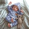 RUNGQIANY Reborn Bambola Maschio Addormentata Occhi Chiusi 20 Pollici Bambole Reborn 50 cm, Maschio Silicone Testa Arti Corpo Cotone Pesato, Giocattolo Dormiente Regalo Bambini 3+ Collezionisti