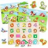 lenbest 3 Pezzi Puzzle Legno Bambini 2 3 4 - Giochi Bambini 2 3 Anni - Giochi Montessori 1 Anno - Giochi Educativi 2 3 Anni - Bambina regali di Pasqua