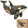Lubiwood Puzzle in legno Lubiwood Orca di Mezzanotte dalla forma unica (34x25 cm) - 152 pezzi intricati, include una confezione regalo in legno coinvolgente