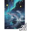 SBMASCJJZRCV Delfino Aurora Boreale Puzzle 1000 Pezzi Carta Adulti Notte Artica Gioco di Puzzle 1000 Pezzi Relax Casa Regalo Decorativo 38x26cm/1000pcs
