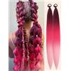 Ohobloom Hair Pink Ponytail Extension, Colored Hair Extensions Ponytail Extension with Hair Tie, Festival Hair Extensions, Crazy Hair Day, 2 Packs 26 Inch