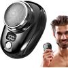 槌屋ティスコ(TSUCHIYA TSCO) Rasoio elettrico tascabile, rasoio elettrico ricaricabile con display del livello della batteria - Macchina da barba per la rasatura del viso, regalo per uomo, adatta a casa, auto, viaggi Tsuchiya
