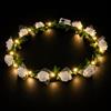 Wekuw Cerchietto Capelli Donna LED Fascia Fiori Bianco | Coroncine, Tre Modalità Ghirlanda, Luminosa, Feste Compleanni Matrimonio Pasqua