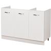 Shally Dogan Mobile Sottolavello per Cucina Componibile Mobiletto Colore Bianco 3 Ante