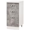Shally Dogan Cassettiera per Cucina Mobile Mobiletto 4 Cassetti Legno Colore Grigio Cemento