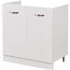 Shally Dogan Mobile Sottolavello per Cucina Componibile Mobiletto Colore Bianco 2 Ante