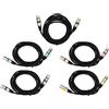 StarTech Cavi DMX - Cavi di segnale XLR a 3 poli - Confezione da 5 - 3 m ciascuno - Per illuminazione da palco e da DJ - PVC/rame