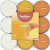 Bolsius - 18 Lumini Profumati - Mango - Durata di Combustione di 3.5 Ore - Diametro 38 mm - Estratti Naturali - Contiene Cera Vegana - Senza Olio di Palma