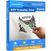 Yamation DTF - Pellicola di trasferimento lucida, 21,6 cm x 27,9 cm, 50 fogli di carta PET lucida trasparente con pellicola di trasferimento diretta a pellicola per magliette