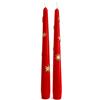Cereria Di Giorgio - 2 Candele Coniche Decorate con Stelle - Colore Rosso - Diametro 2.2 cm Altezza 25 cm - Durata 7 ore - Astuccio Decorato - Idea Regalo Natale - Christmas Collection