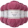 Utopia Crafts Velvet Lux Chenille Super Soft Chunky Yarn for Knitting and Crochet 5x 100g (Dusty Rose)