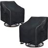 LSongSKY Copertura per sedia girevole da esterno, confezione da 2, impermeabile, resistente, per sedie a dondolo da patio, mobili da esterno, 76 x 86 x 96 cm, nero