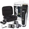 Rowenta Advancer TN5240F0 - Rasoio per capelli da uomo, 2 velocità, autonomia 120 minuti, pettine da barba, astuccio portaoggetti nero e argento
