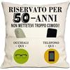 Bommex Copri cuscino tascabile per 50 anni donne uomini 50° compleanno decorazioni regalo Buon compleanno Copri cuscino per moglie marito mamma papà nonna nonno zia zio amici sorella fratello collega(50)