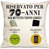 Bommex Copri cuscino tascabile per 70 anni donne uomini 70° compleanno regalo decorazioni Buon compleanno Copri cuscino per moglie marito mamma papà nonna nonno zia zio amici sorella vicini di casa(70)