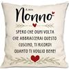 Bommex Nonno Spero che ogni volta che abbracci questo cuscino ti ricordi quanto ti voglio bene Copri cuscino Nonno Promemoria Regalo di compleanno, festa del papà e Natale