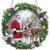 MOGTAA Kit per Arte del Diamante Natalizi per Adulti e Bambini, Kit per Dipinti con Diamanti 5D a Forma Speciale di Cervo di Natale, Kit per Dipinti con Diamanti e Strass di Cristallo con Santa Claus