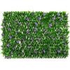 WJHDWYD Siepe Artificiale Con Fiori,Recinzione Privacy Espandibile Con Foglie Di Edera Finta,Pannello Jungle Siepe Artificiale, Schermo Di Recinzione Per La Privacy, Pannelli Traliccio Da Giardino