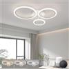 KeLuKes Lampadario LED Moderno Compatibile con Alexa, Plafoniera Intelligente 3 Anelli, 3000K-6500K Regolabile, 46W, Dimmerabile Lampada per Camera da Letto Soggiorno, Bianco, 59cm