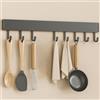 RETSAMV Barra Ganci Cucina Senza Fori Supporto A Parete Portaspezie Porta Utensili Scaffale Salvaspazio Multifunzione Mobile 40/50cm Per Cucina Bagno Ingresso Camera (Gray-50cm)