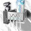 KOMABLEN Porta Spazzolino Elettrico Bagno da Muro, 304 Acciaio Inossidabile Porta Dentifricio Con Scatola Rimovibile, Autoadesiva Portaspazzolini Toothbrush Holder per 4 testine di spazzolino Argento