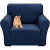 YSTELLAA Elasticizzato Copridivano 1 Posto, Universale Copripoltrona Con Braccioli, Antiscivolo, Antigraffio, Moderno Sofa Cover Lavabili, Per Soggiorno, Blu Scuro