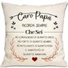 Bommex Caro Papà Che sei più coraggioso di quanto credi Copricuscini per papà da Figlia Figlio Regalo d'ispirazione per il caro papà Compleanno Festa del Papà Regalo di Natale Papà (Caro Papà-1)