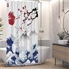 SDOTPMT 90x180cm Tenda giapponese della doccia del Monte Fuji Cherry Blossom Sunset Asian Bath Curtain Tenda della vasca da bagno della pittura del paesaggio dell'onda per la decorazione del bagno