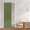 Jilron Tenda per porta senza foratura: facile da montare con asta telescopica e chiusura magnetica, protezione della privacy nella stanza (verde H201 x B130 cm)