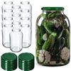 KADAX Set di 12 Barattoli in Vetro 4L con Coperchio a Vite fi100mm per Cetrioli, Kombucha, Kimchi | Vasi Conserva Apertura Larga per Fermentazione e Sottaceti (Verde)