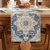 Chicamy Blu Runner Tavola Moderno Decorazioni 33 x 183 Runner da Tavola Boemia Mandala Floral Motivi Decor Lavabile Lino Tovaglia Runner Rettangolare Decorazione per Caffè Feste Cucina Picnic