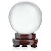 QFkris, Sfera di cristallo trasparente da 150 mm con supporto in legno, sfera in quarzo mistico per divinazione, fotografia e Feng Shui