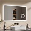 EMKE Specchio da Bagno 100x60 cm con Illuminazione LED e Ingranditore 3X