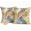 Avalune Federe Cuscini Divano 45x45 Esterno Impermeabili Copricuscini Decorativi Arancione Foglie Tropical Moderno Fodera per Cuscino per Soggiorno Balcone Giardino Esterno Decorazione Set di 2