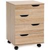 WOHNLING Cassettiera con Ruote 40x40x60 cm Sonoma con Cassetti