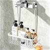 Anhow Mensola Doccia Senza Foratura, Porta Shampoo Doccia da Appendere in Alluminio Organizer Bagno da Appendere al Rubinetto, Bianco