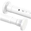 WELDUN Bastoni per tende estensibili Φ32 mm 98-150 cm con 2 basi a parete | Bastone per tenda da doccia senza foratura, resistente asta di tensione per vestiti, barra per armadio, bianco