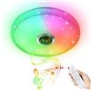 UISEBRT 48W Plafoniera LED Soffitto Dimmerabile con Altoparlante Bluetooth - Lampada da Soffitto RGB con Telecomando e Controllo APP - Plafoniera Musicale LED per Soggiorno Cameretta Cucina