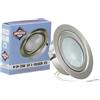 JungesLicht Set faretti da incasso per mobili, colore: acciaio INOX spazzolato - 12 V G4 20 Watt lampadina inclusa (dimmerabile) - fori: 55 - 60 mm - diametro esterno: 72 mm - Profondità: 19 mm - Lampadina sostituibile - anche per lampadine a LED