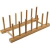 Hsthe Sea Scolapiatti in legno di bambù, 6 piatti/piastre da tavola, supporto per coperchio della pentola, organizer per armadio da cucina per ciotole, tazze, tagliere e molto altro ancora