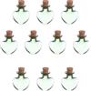 QUARKZMAN 10 Barattoli Mini in Vetro Pendenti, 0,01oz/0,5ml Piccoli Barattoli a Forma di Cuore con Tappi in Sughero Bottiglie dei Desideri per DIY Craft Favore Decorazioni Nuziali, Verde